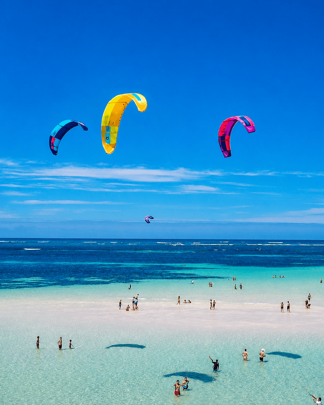 Kiting at the sandbank in Watamu