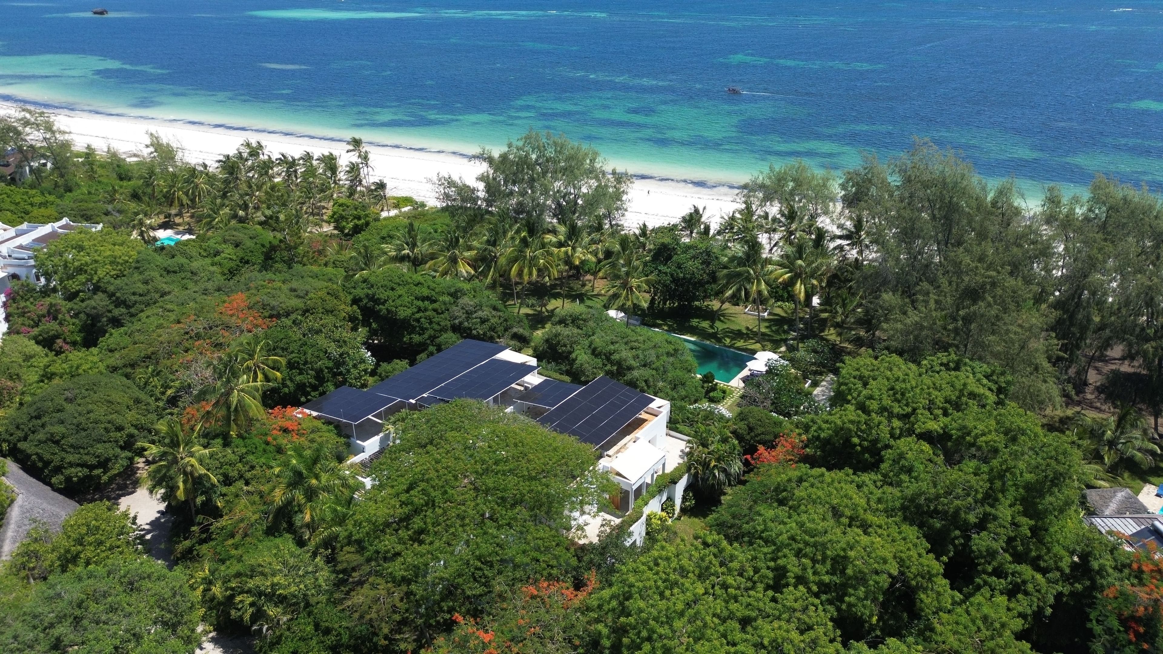 Boutique hotel pool and tropical garden in Watamu, Kenya
