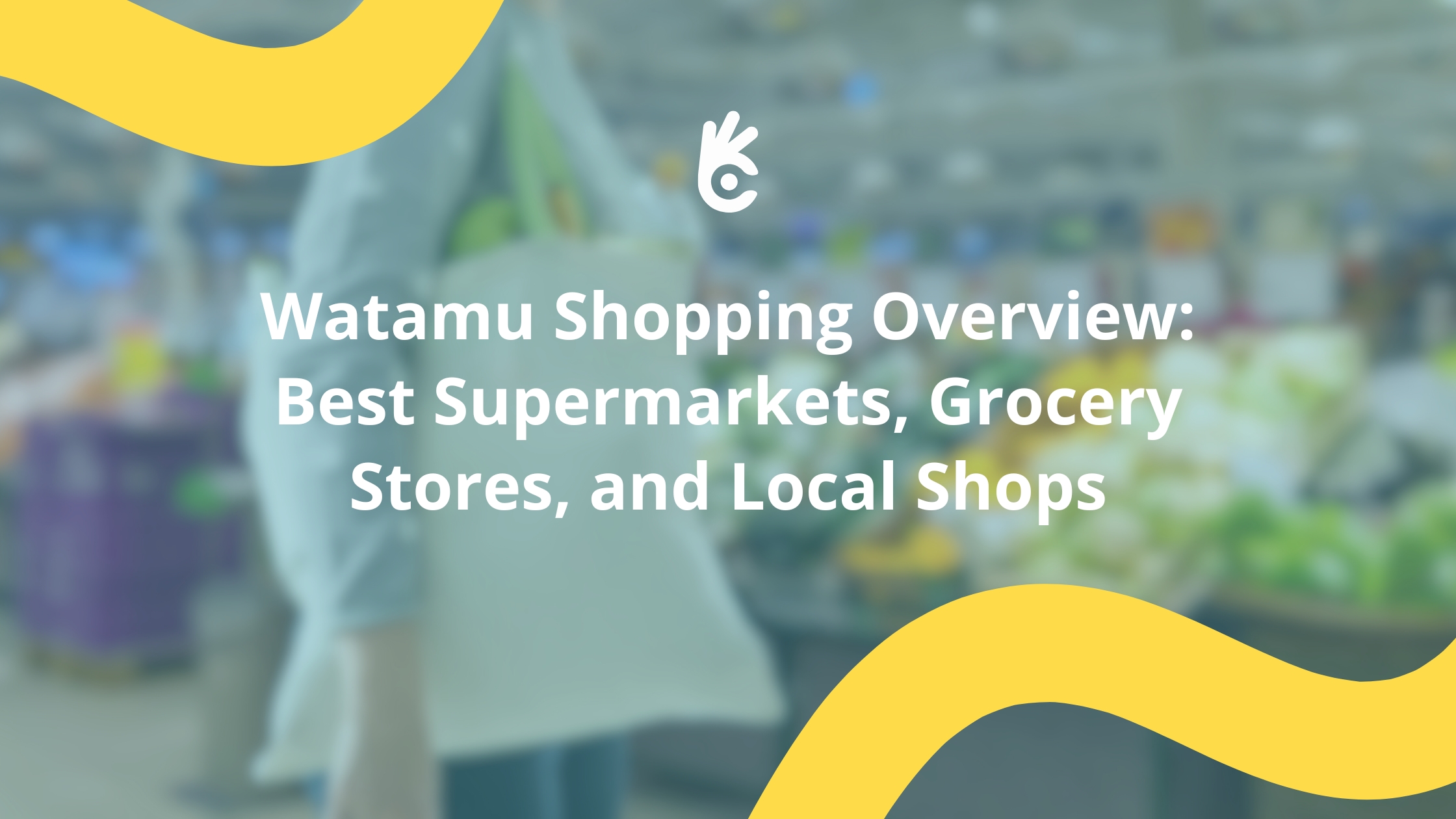 Watamu Shopping Overview: Best Supermarkets, Grocery Stores, and Local Shops' and a subtle logo.