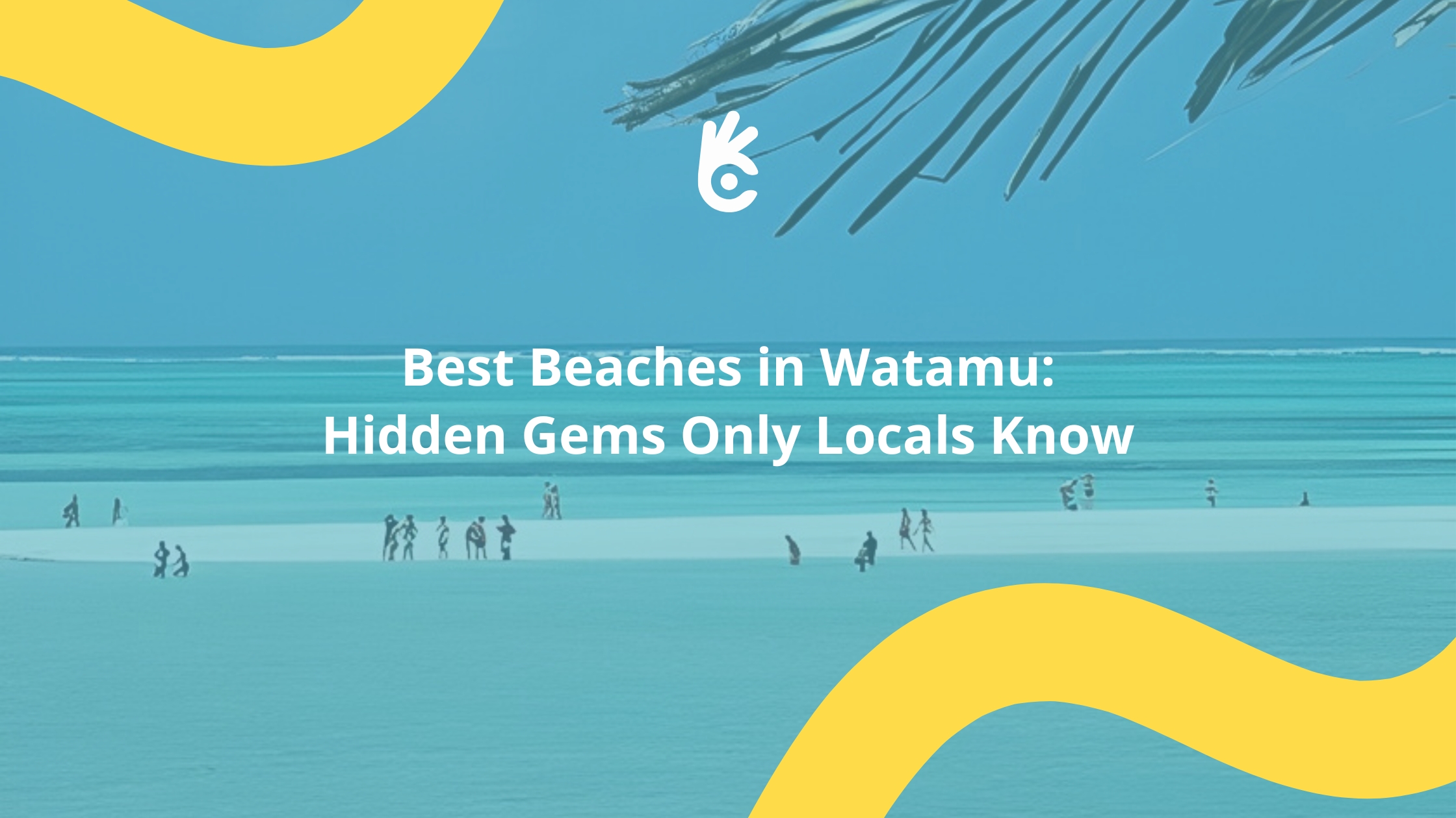 Aerial view of Jacaranda Bay sandbanks in Watamu, Kenya, showing turquoise water and white sand with people walking across at low tide.